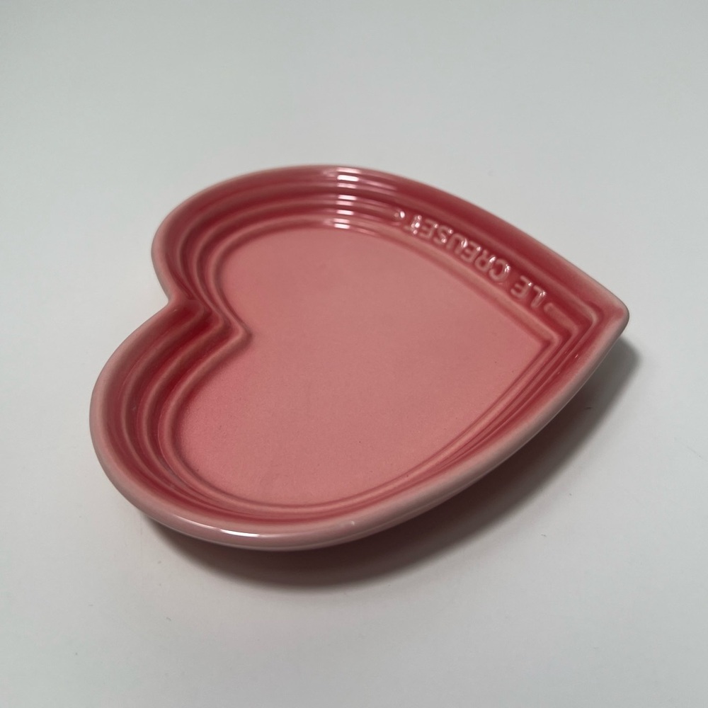 Le Creuset Stoneware Heart Shaped Trinket Dish Plate Tray Bowl - Picture 4 of 7
